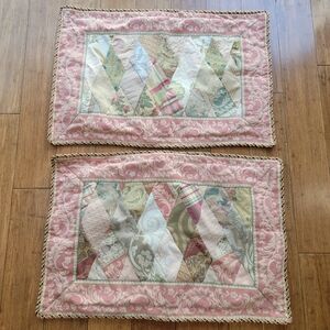 Sweet Dreams Patchwork Pillow Covers - Pink and Green
